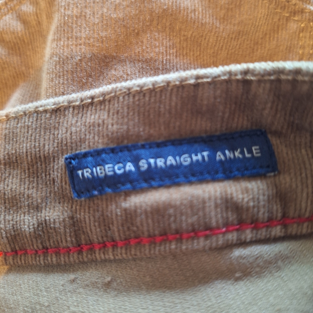 NWOT Tommy Hilfiger Womens Tan Corduroy Pants Tribeca Straight Ankle Size 12 - Picture 3 of 4